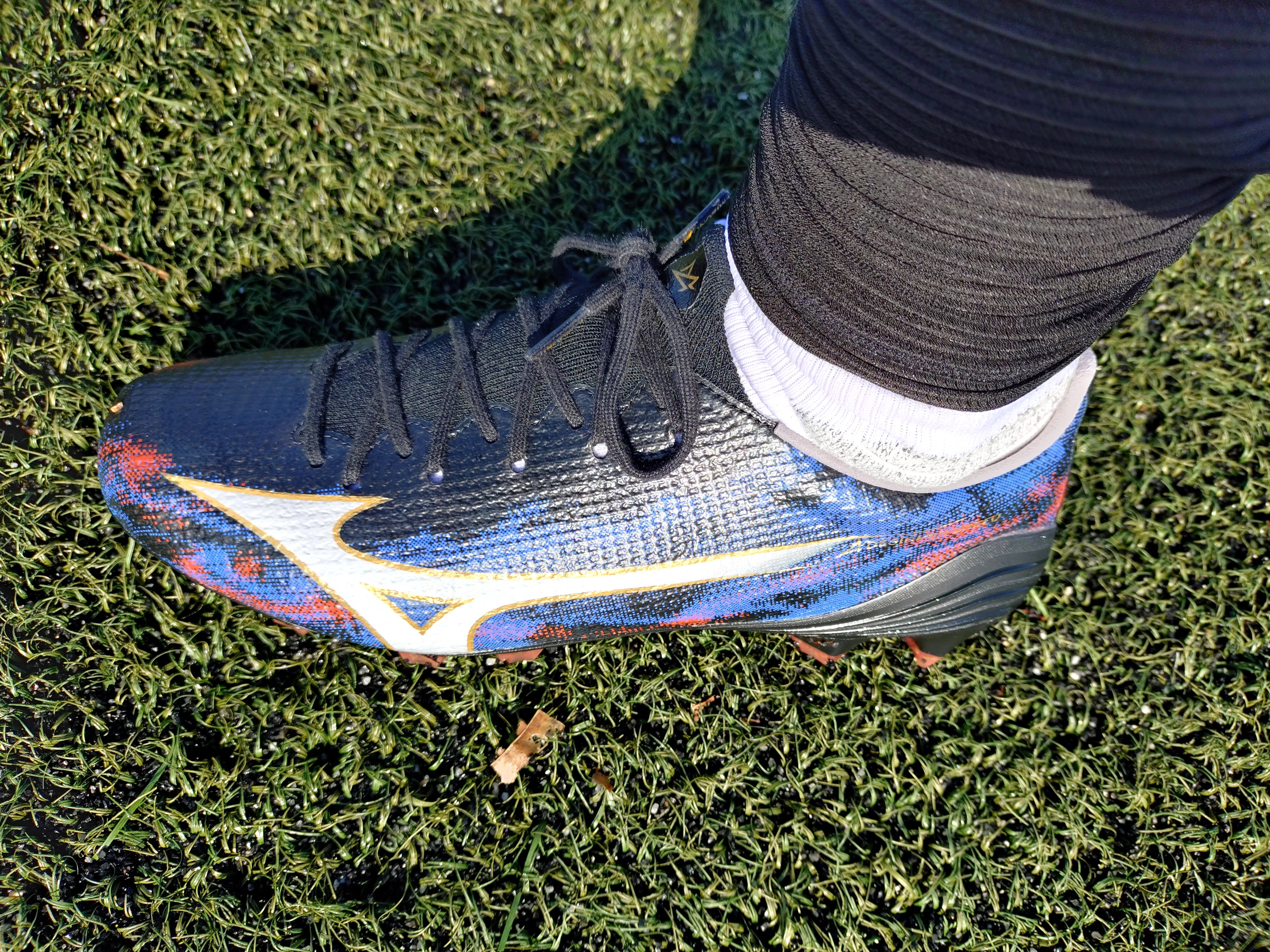 シューズ MIZUNO ALPHA 3 PRO 25cm Mizuno Alpha III Made In Japan Firm Ground - Celeste/White - Adult